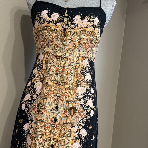 Free People Intimately Black and Gold Dress with lace back size-S - Picture 4 of 16